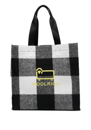 Woolrich logo-print check tote bag - Black