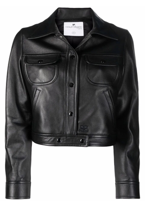 Courrèges cropped lambskin jacket - Black