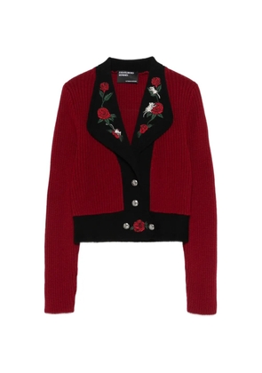 Enfants Riches Déprimés Rats embroidery button cardigan - Red