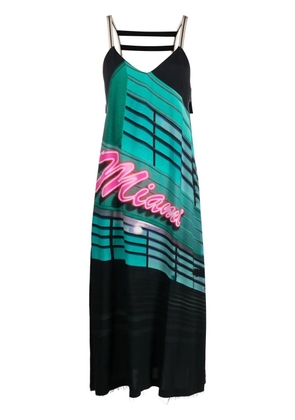 Palm Angels Miami graphic-print midi dress - Black