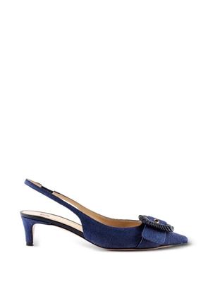 Roberto Festa 50mm buckle pointed pumps - Blue