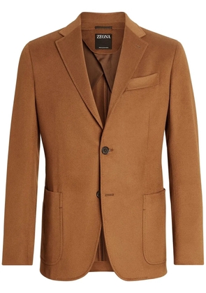 Zegna Oasi single-breasted cashmere blazer - Brown