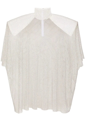 Dolce & Gabbana rhinestone-embellished mesh blouse - White