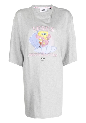 GCDS x SpongeBob printed cotton-jersey T-shirt dress - Grey