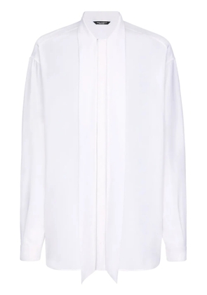 Dolce & Gabbana scarf-collar silk crepe shirt - White