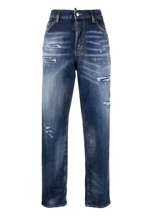 DSQUARED2 distressed high-waisted jeans - Blue