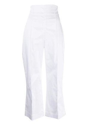 Silvia Tcherassi piped-trim high-waisted trousers - White