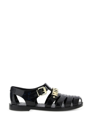 Moschino Jelly logo-plaque sandals - Black