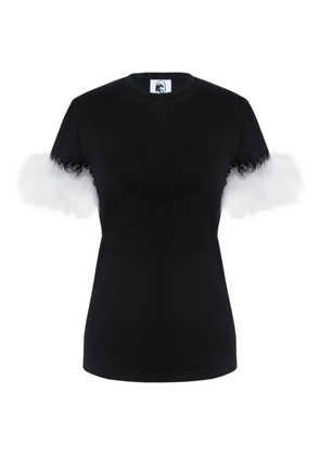 Sleeper feather-embellished T-shirt - Black