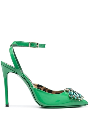 Philipp Plein vernice 110mm crystal-embellished pumps - Green