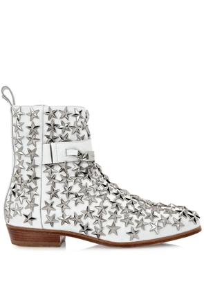 Philipp Plein Stars leather boots - White