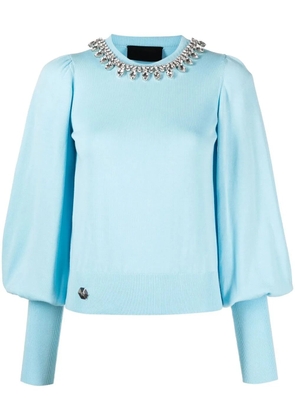 Philipp Plein rhinestone-embellished jumper - Blue