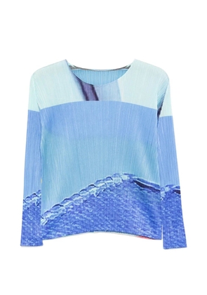 Pleats Please Issey Miyake pleated blouse - Blue