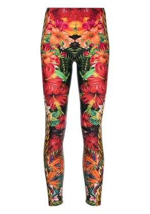 Philipp Plein Hawaii-print leggings - Red