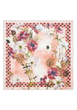 Ferragamo Fiori-print silk scarf - Pink
