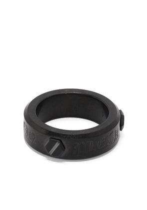 Philipp Plein Hexagon matte-finish ring - Grey