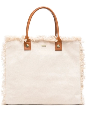 Melissa Odabash Ferrat frayed tote bag - Neutrals