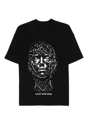 HAMZA face-print T-shirt - Black