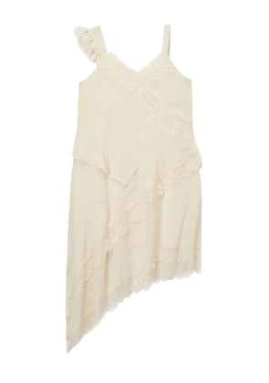 b+ab asymmetric lace-trimmed dress - Neutrals