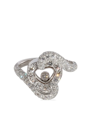 Chopard Pre-Owned 18kt white gold Happy Diamond Heart diamond ring - Silver