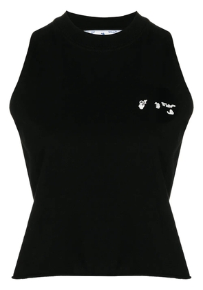 Off-White logo-print cotton tank top - Black