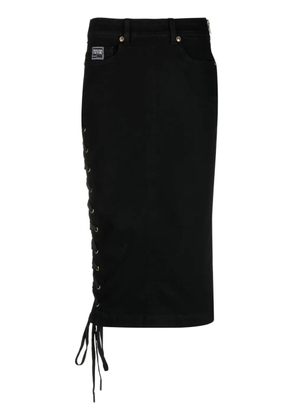 Versace Jeans Couture logo-patch pencil skirt - Black