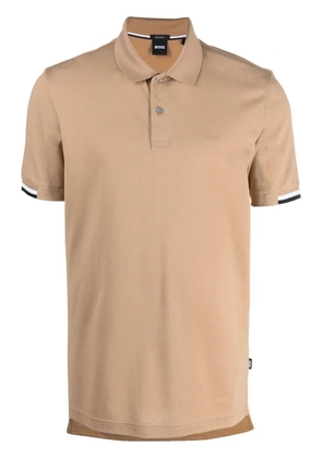 BOSS stripe-trimmed polo shirt - Neutrals
