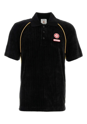 Casablanca corduroy piping polo shirt - Black