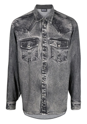 Diesel acid-wash long-sleeve shirt - Black