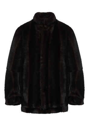 MM6 Maison Margiela faux-fur high-collar jacket - Brown