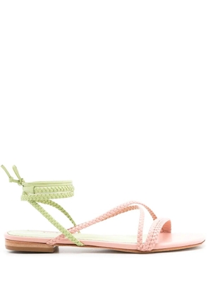 Sarah Chofakian Courtney braided-strap flat sandals - Neutrals