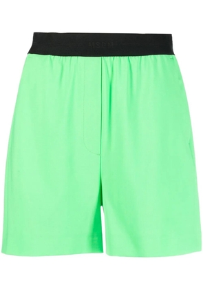 MSGM logo-waistband shorts - Green