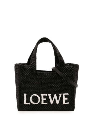 Loewe Pre-Owned 2024 Small Raffia Font Tote satchel - Black
