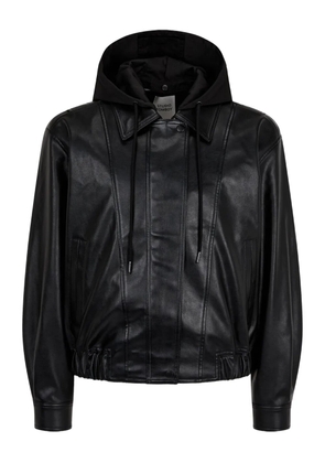 TOMBOY hooded faux-leather jacket - Black
