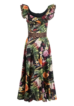 Philipp Plein floral-print maxi dress - Black