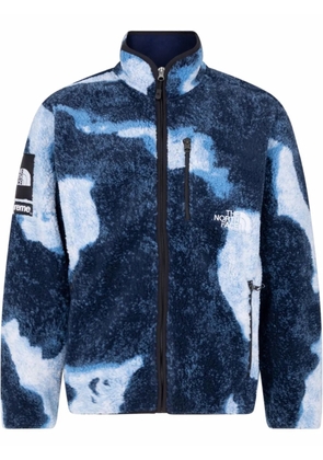 Supreme x The North Face bleached denim fleece jacket - Blue