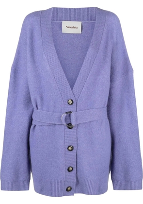 Nanushka drop-shoulder belted cardi-coat - Purple