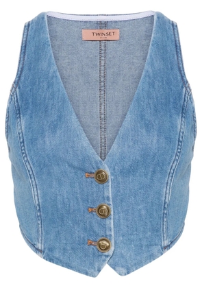 TWINSET button-up denim waistcoat - Blue