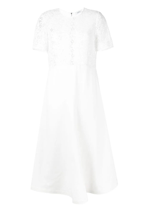 Goen.J macramé-panel midi dress - White