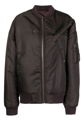 Y/Project embroidered-logo pinched bomber jacket - Brown