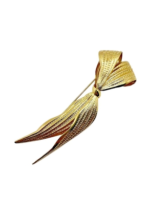 Christian Dior Pre-Owned 1970s elongated bow brooch - Gold