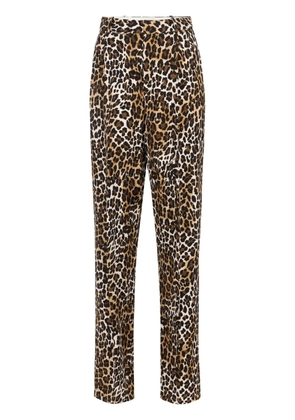 Elisabetta Franchi Animal print trousers - Brown