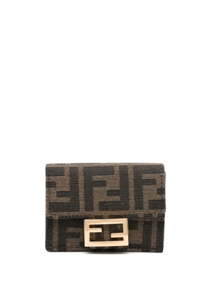 FENDI FF-logo pattern wallet - Brown