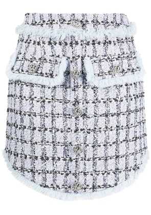 Philipp Plein tweed mini skirt - Blue