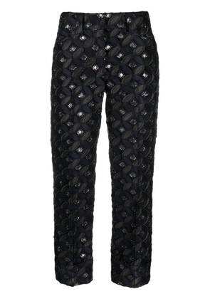 Fabiana Filippi patterned-jacquard cropped trousers - Blue