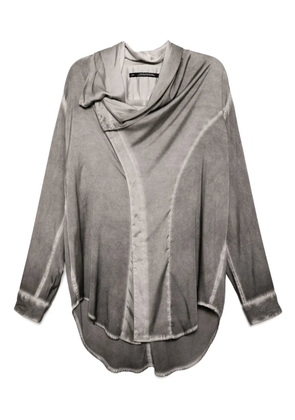 Julius satin wrap-neck shirt - Grey