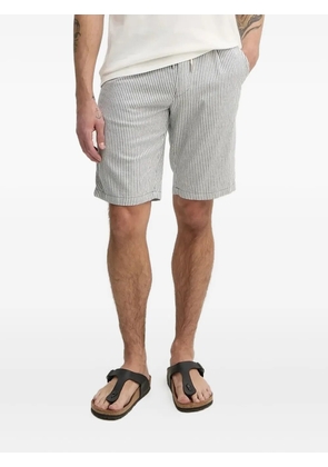 Joop! striped-pattern cotton-linen blend shorts - Blue