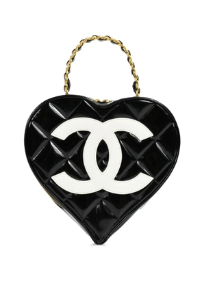 CHANEL Pre-Owned 1995 CC Heart diamond-quilted vanity bag - Black