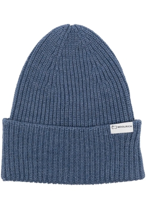 Woolrich ribbed-knit wool beanie - Blue