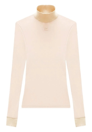 Courrèges logo high-neck knitted top - Neutrals
